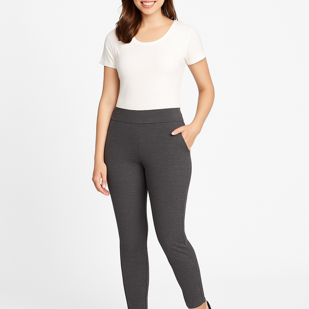 NWT LVPL Women’s Mid-Rise Pull-On Trousers – Gray Print – Size 8/29